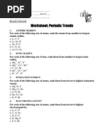 In Class Practice On Periodic Trends Ws