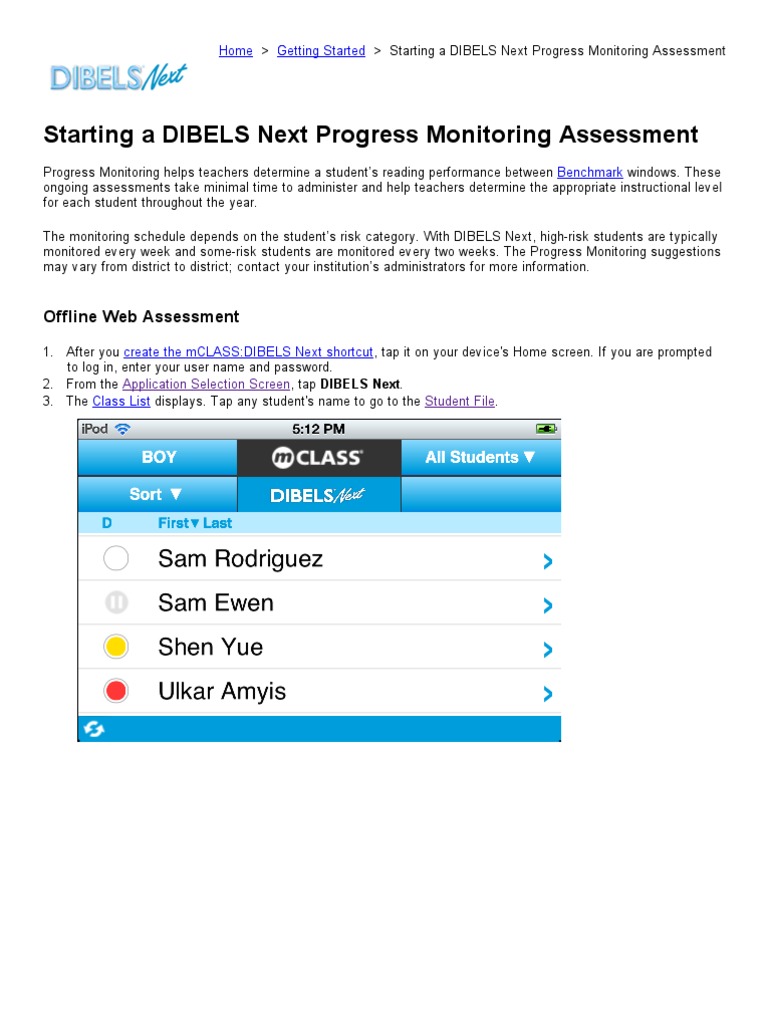 DIBELS Next Progress Monitoring Assessment Educational Assessment