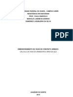 Dimensionamento Área de Aço em Vigas de Seção Retangular