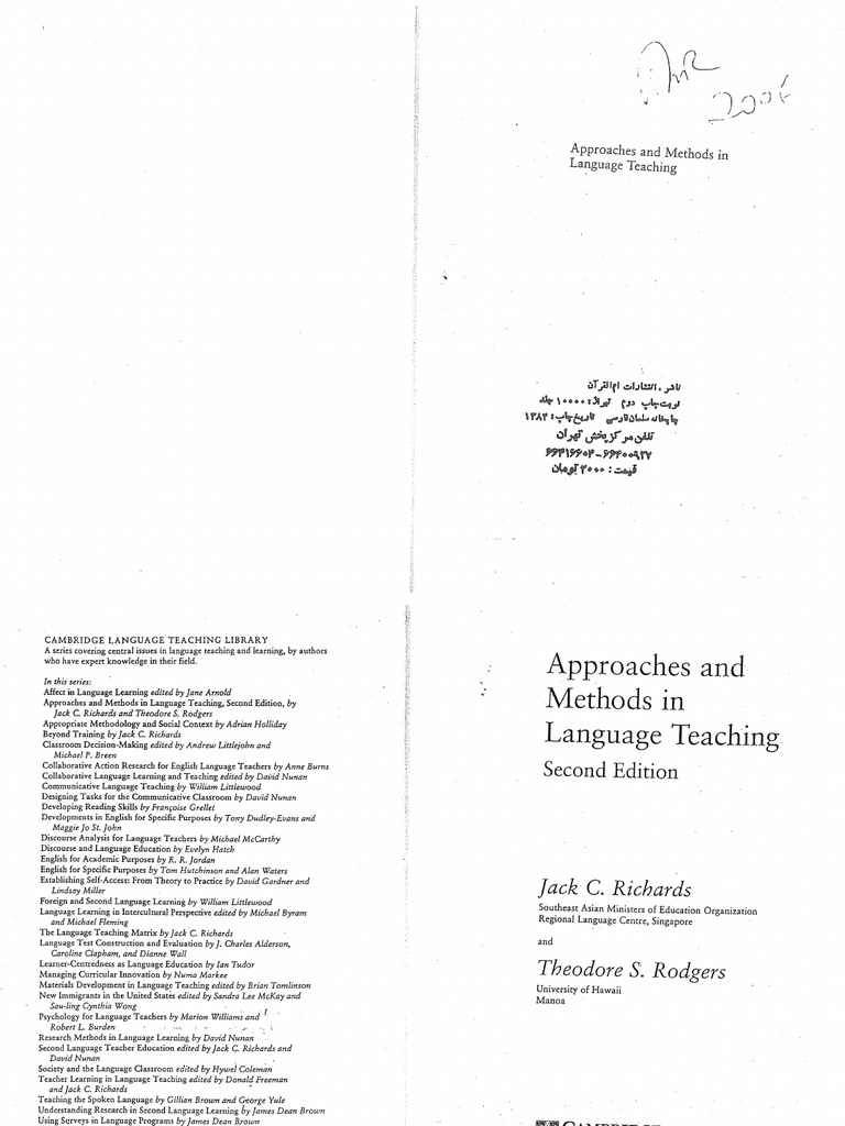 Approaches and Methods in Language Teaching | PDF