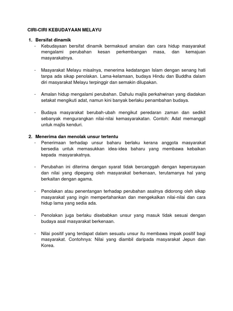 Ciri Kebudayaan Melayu Pdf