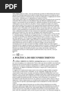 TAYLOR, Charles. A política do reconhecimento.