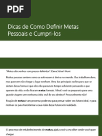 Dicas de Como Definir Metas Pessoais e Cumpri-Los
