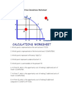 Production Possibilities Calculations Worksheet