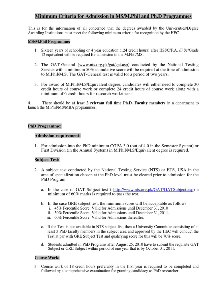 M Phil Phd Criteria Pdf Doctor Of Philosophy Thesis