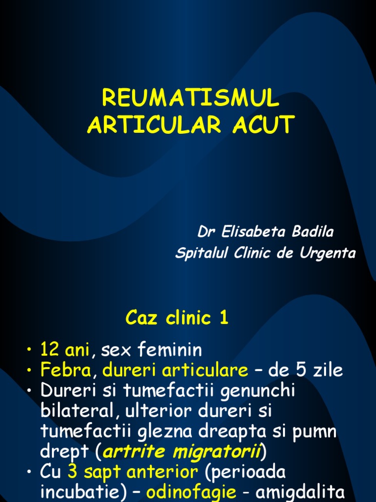 reumatism articular acut studiu de caz)
