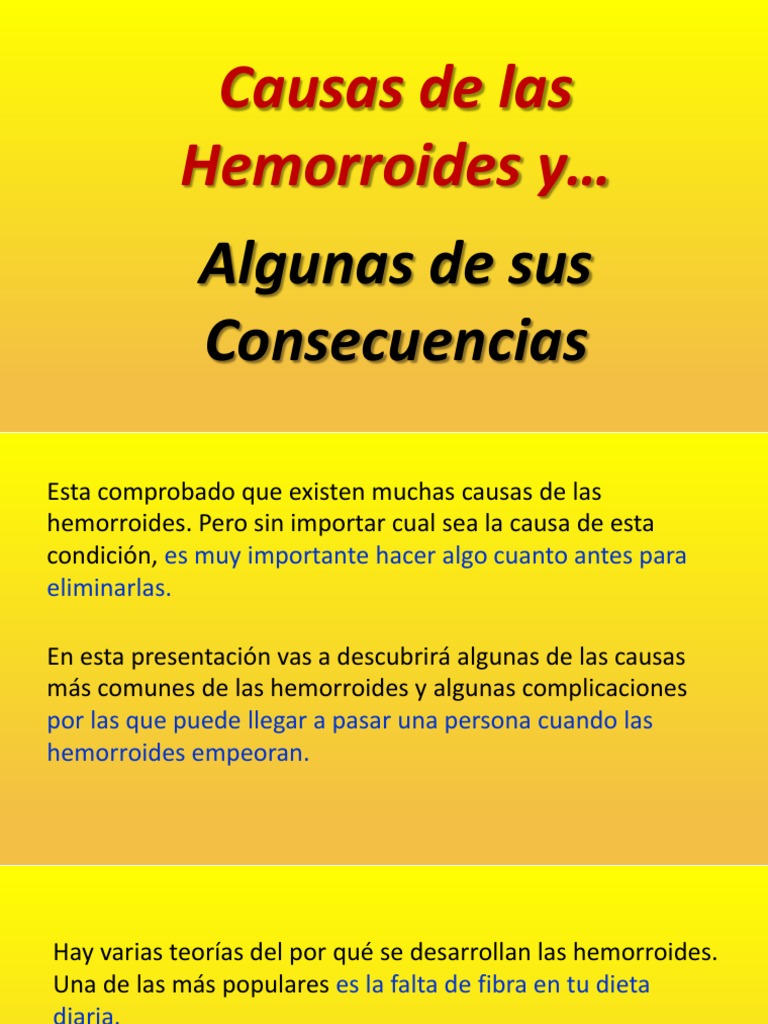 Causas de Las Hemorroides Algunas de sus Consecuencias Hemorroides