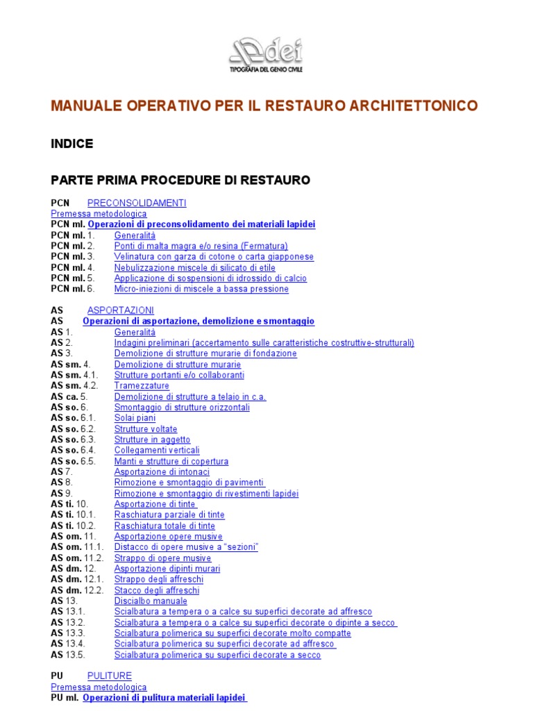 eBook Ita Manuale Operativo Per Il Restauro Architettonico Dei 289 p