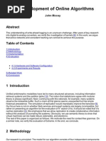 Vis: Development of Online Algorithms 