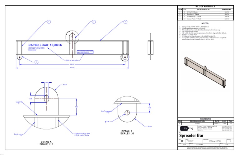 ASME SpreaderBar DWG | PDF