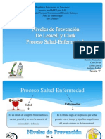 Niveles de Prevención de Leavell y Clark Proceso Salud-Enfermedad