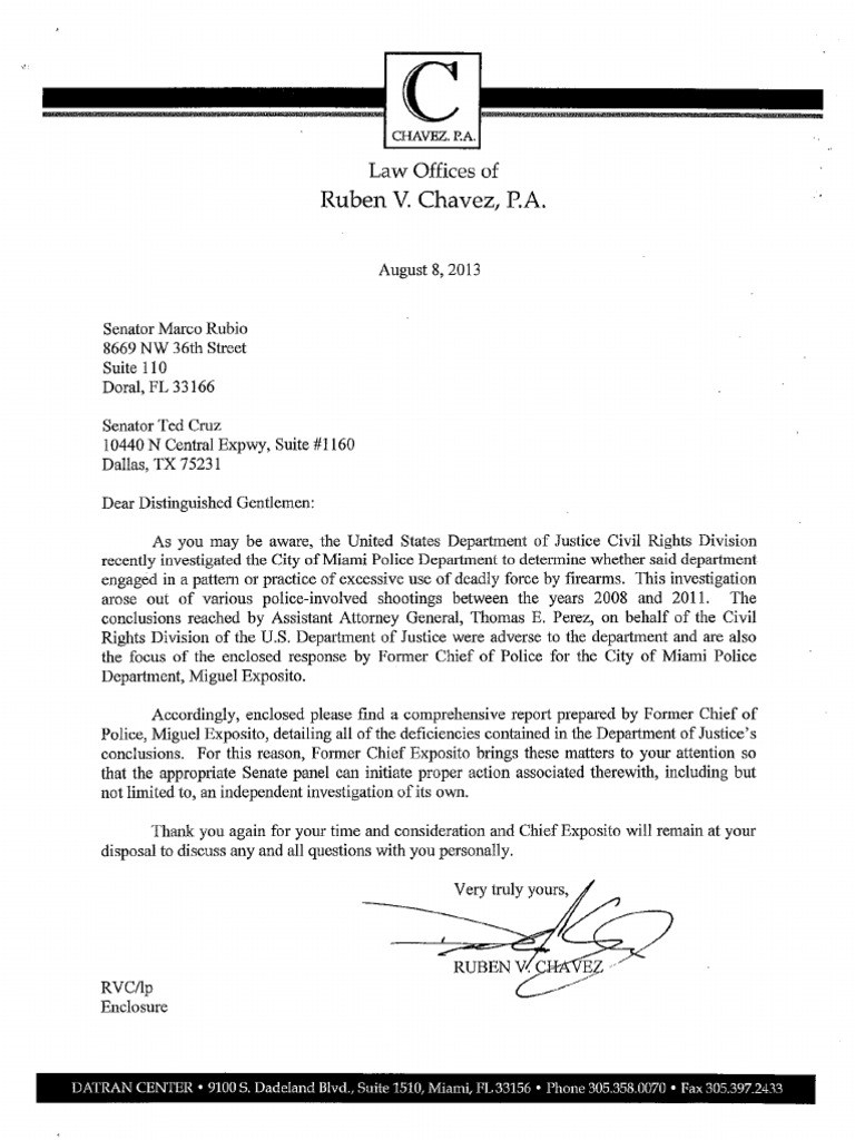 Letter To Rubio / Cruz About DOJ Bias by Tom Perez | PDF