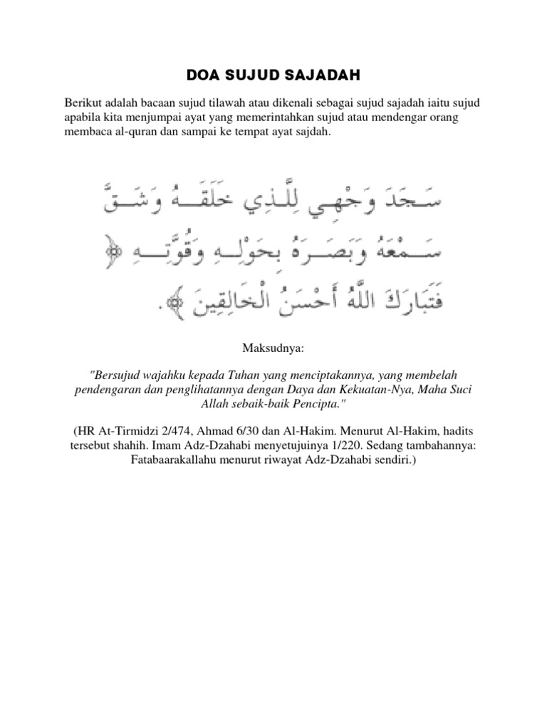 Doa Sujud Sajadah