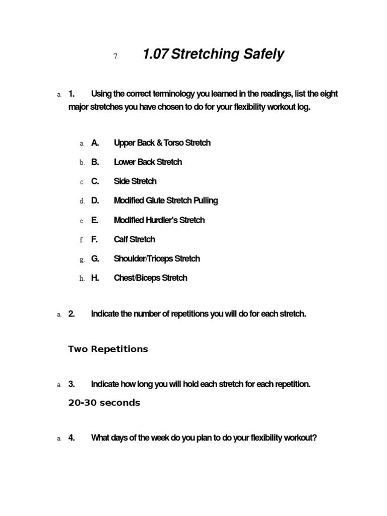 Safe Stretching Routine for Flexibility | PDF | Wellness