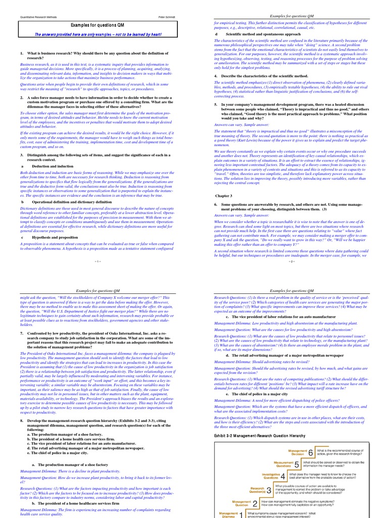 QM Question Examples for Adults | PDF | Scientific Method | Regression ...