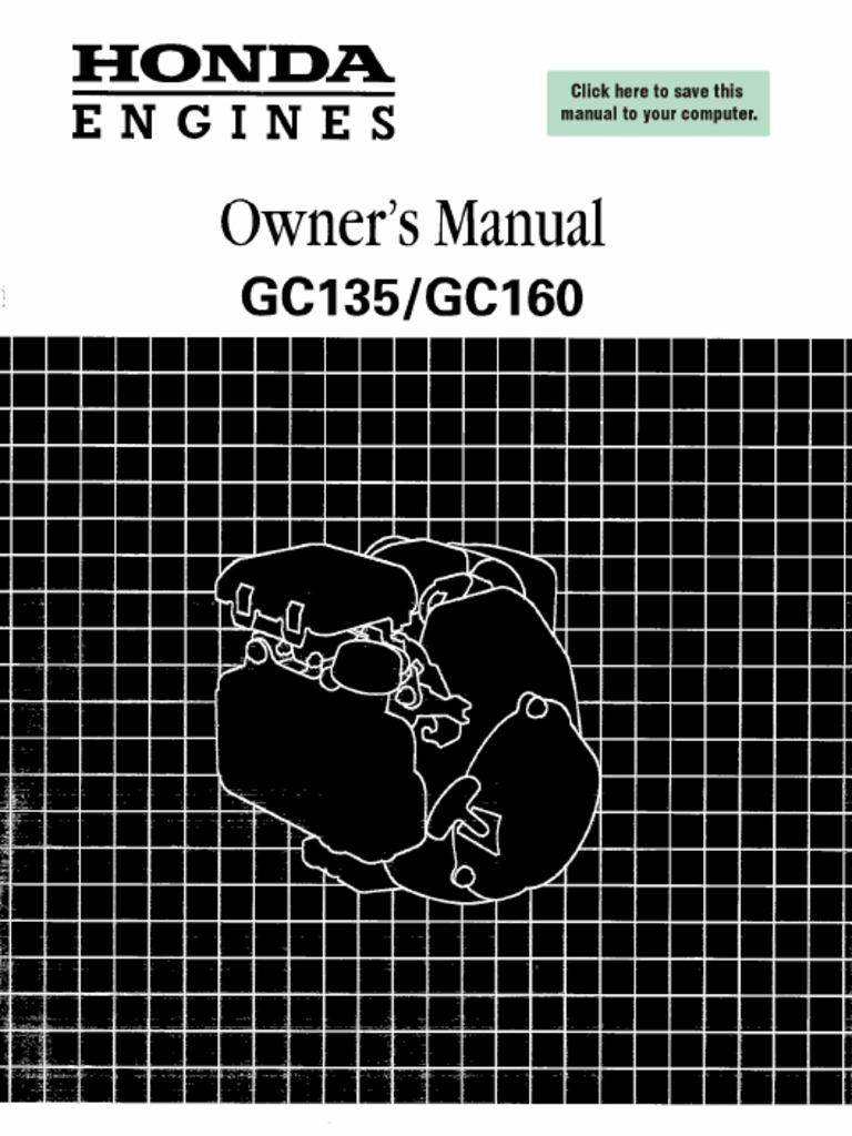 Honda Gc135 Gc160 Engine Workshop Service Repair Manual