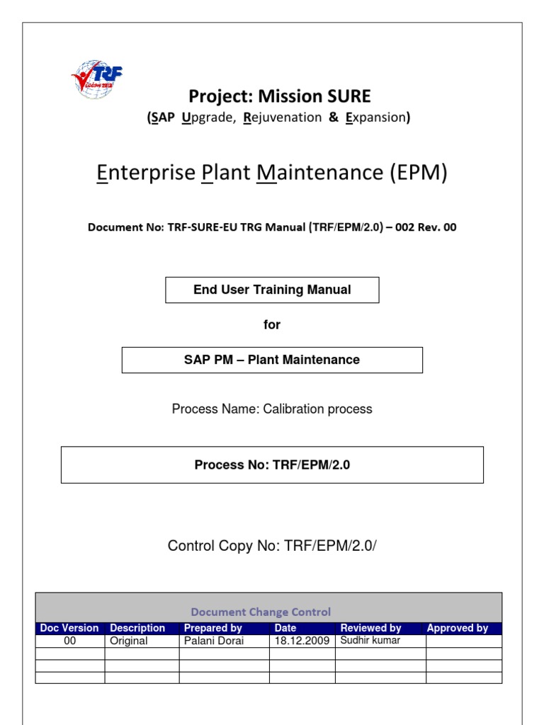 Sap PM End User Manual Calibration Process PDF Software Computing