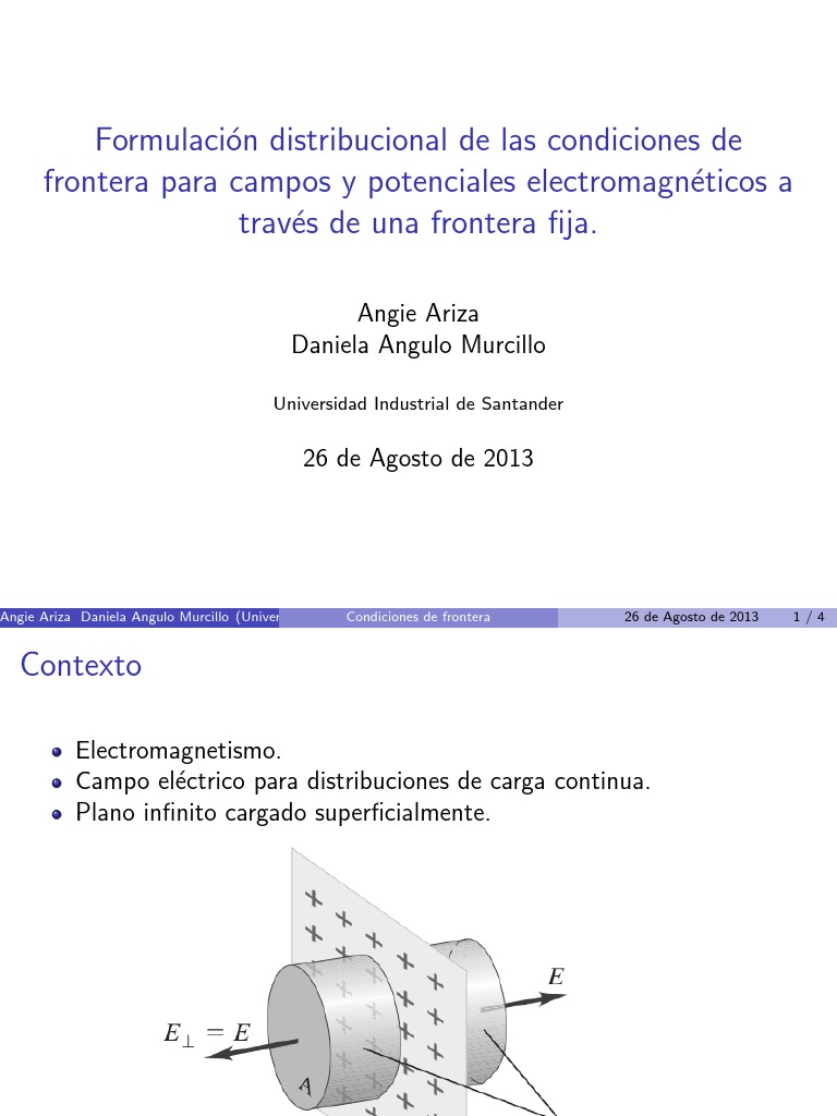 Condiciones de frontera en electromagnetismo | PDF