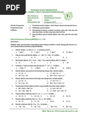 Instrumen Tugas Terstruktur