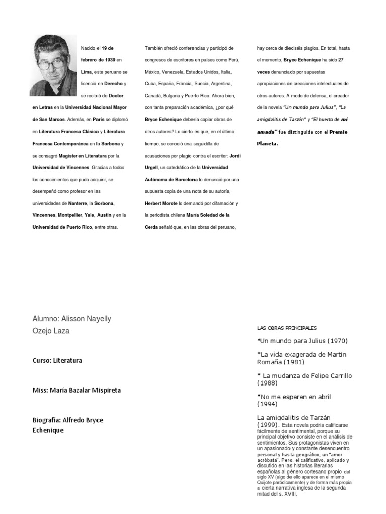 Biografia de Alfredo Bryce Echenique PDF