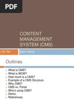 Content Management System (CMS) : Bakor Kamal CIS 764