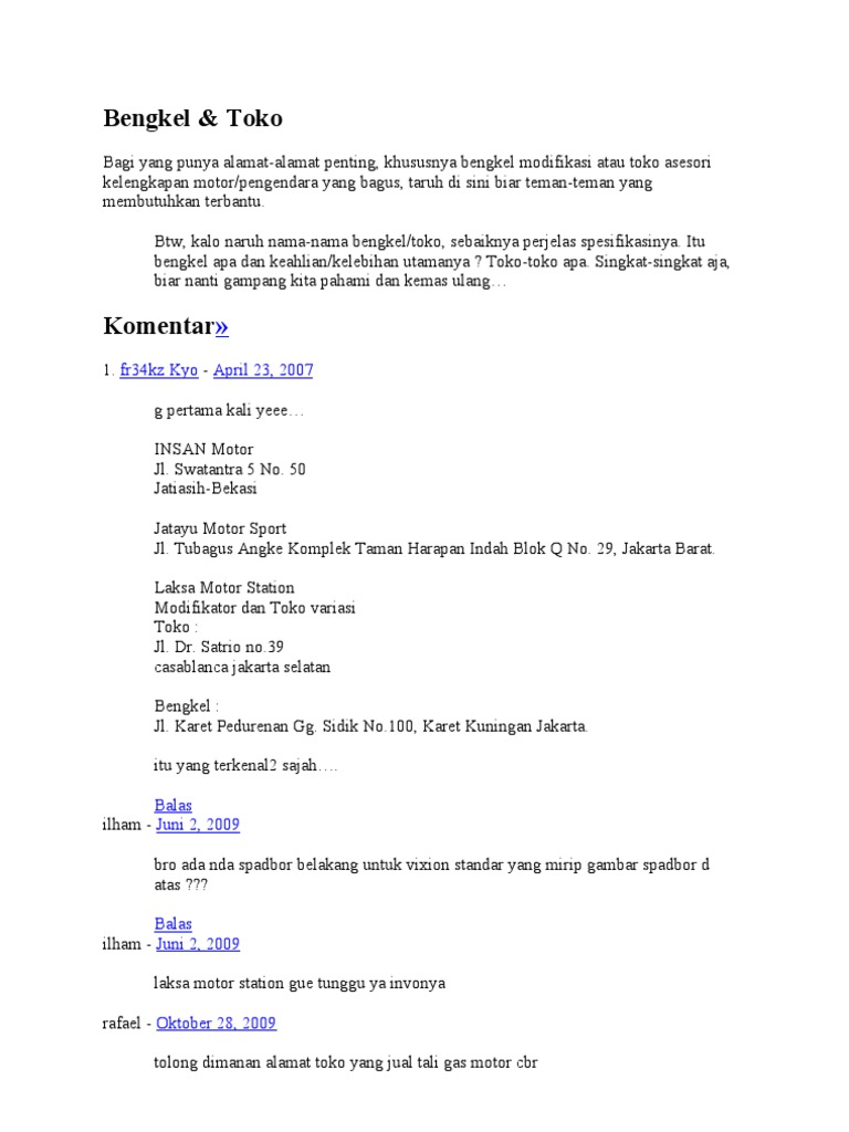Bengkel Toko PDF Bengkel Toko PDF