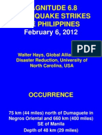Magnitude 6.8 Earthquake Strikes The Philippines: February 6, 2012