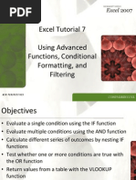 Excel Tutorial 7 Using Advanced Functions, Conditional Formatting, and Filtering