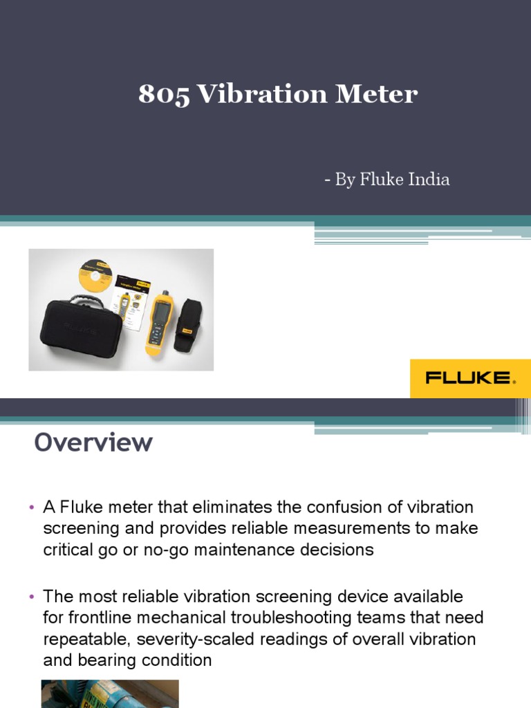 Fluke 805 Vibration Meter PDF Accelerometer Manufactured Goods