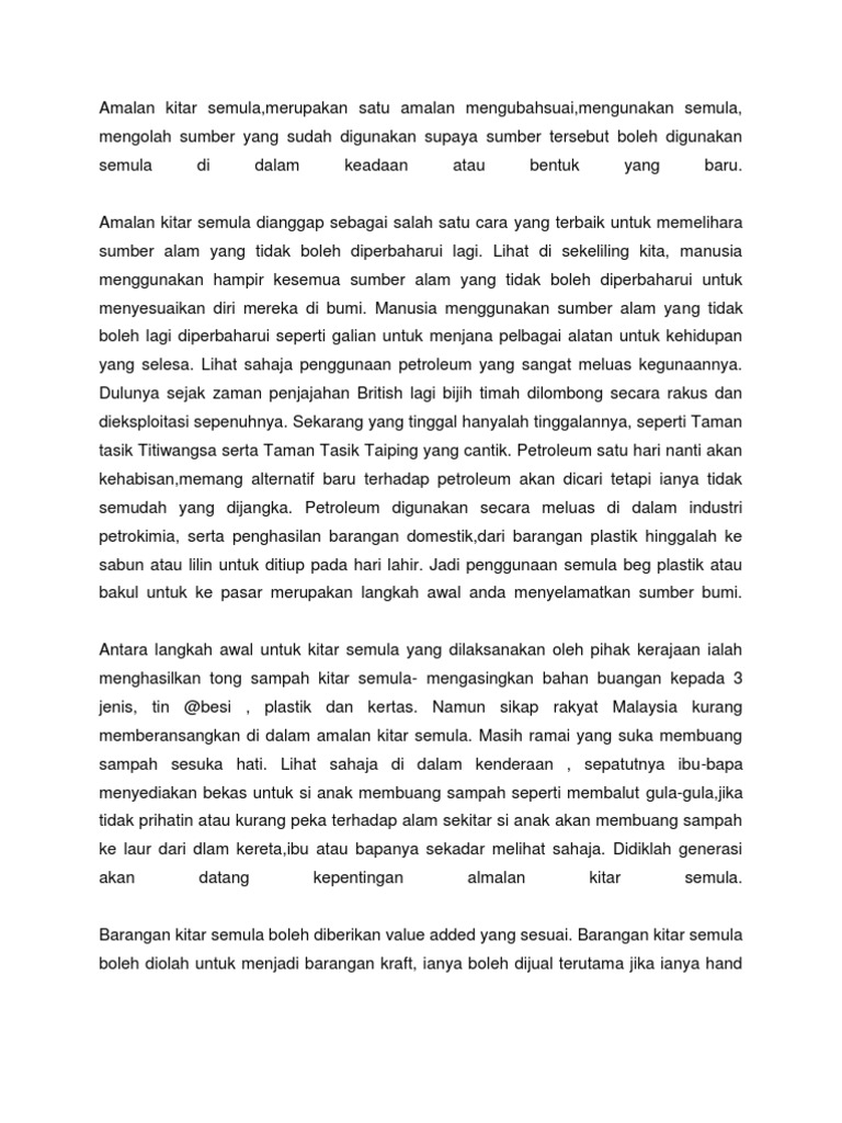 Amalan Kitar Semula Pdf