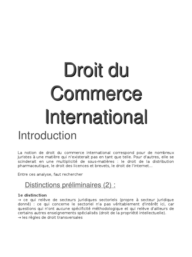 COURSDCI (3)  Organisation mondiale du commerce  Accord général sur