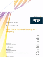 NSN Ethical Business Training 2011 (English) : Anil Kumar Singh