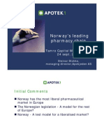 Norway's Leading Pharmacy Chain: Tamro Capital Markets Day, 24 Sept. 2001