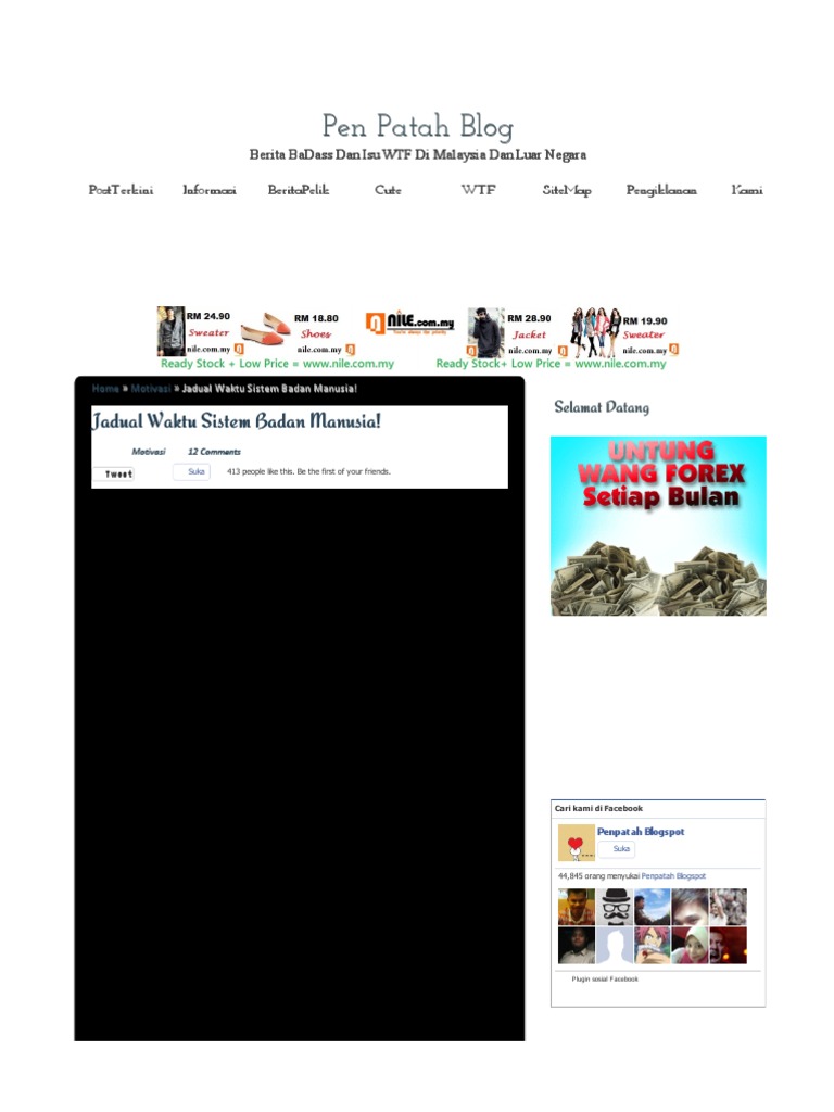 Jadual Waktu Sistem Badan Manusia Pdf