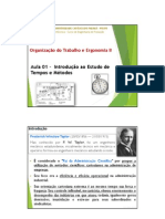 OTE II - Aula 01 - Introdução Ao Estudo de Tempos e Métodos