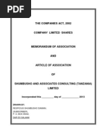 MEMART Format Tanzania | PDF | Liquidation | Banks
