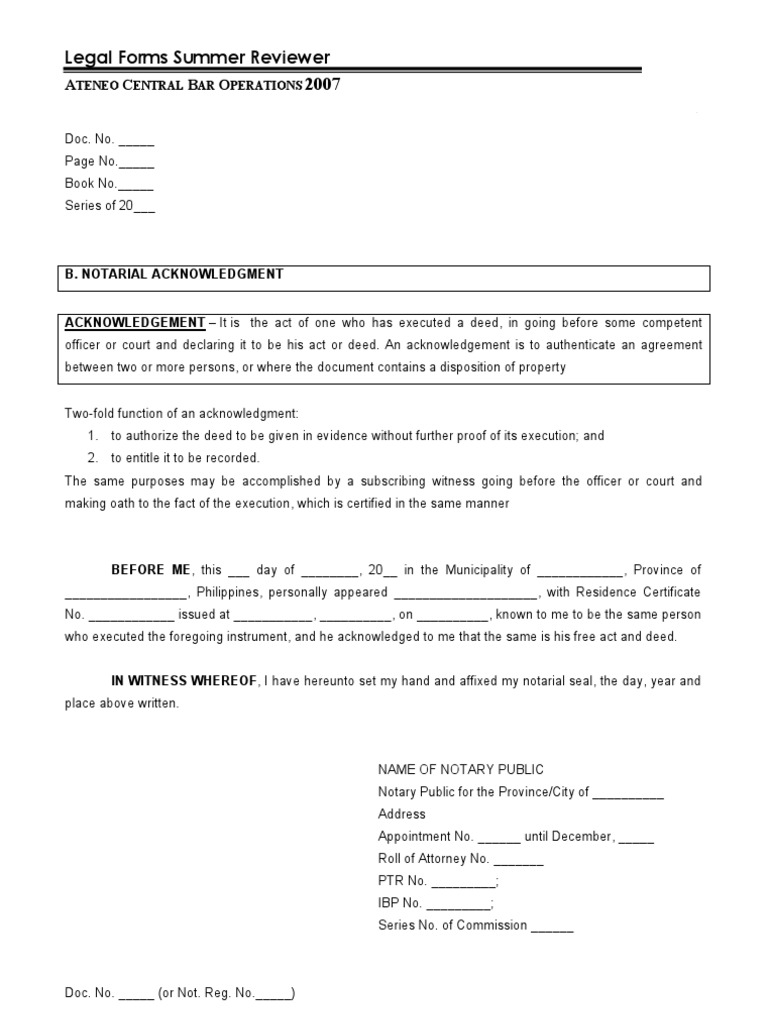 Legal Forms NoPW (Dragged) 1 | PDF | Notary Public | Practice Of Law