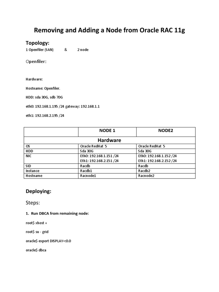 Manage Oracle RAC 11g Node Changes | PDF | Oracle Database | Databases