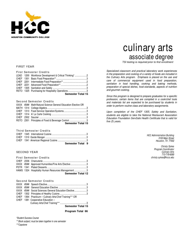 Culinary Arts: Associate Degree | PDF