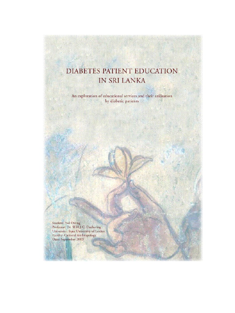 Diabetes Patient Education in Sri Lanka PDF Diabetes Mellitus Type