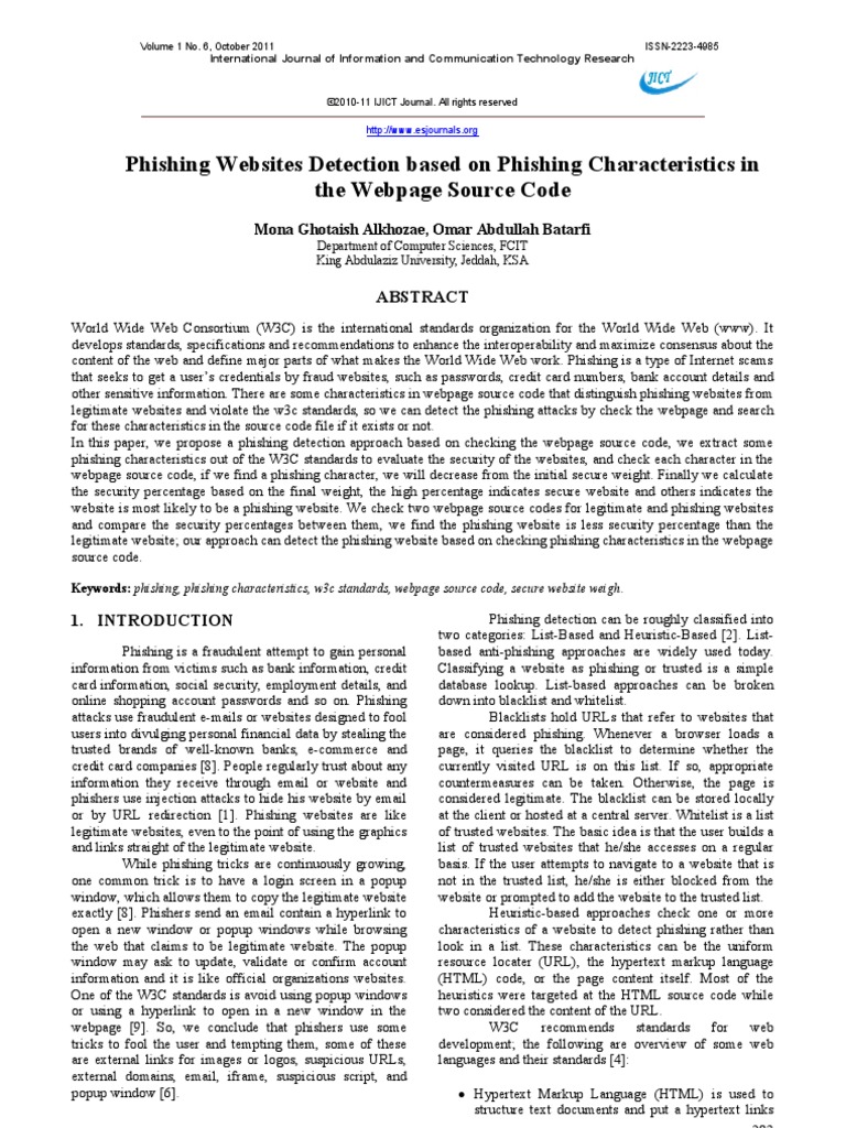 Phishing Websites Detection Based On Phishing Characteristics in The ...