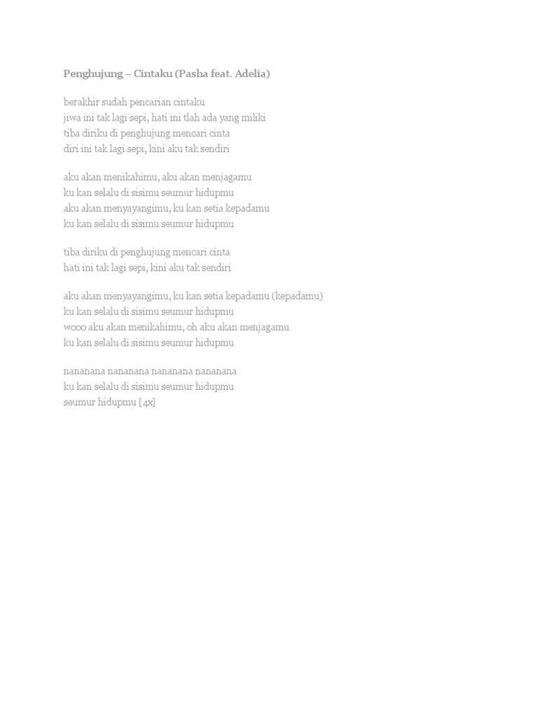 Lirik Lagu Pasha Penghujung Pdf