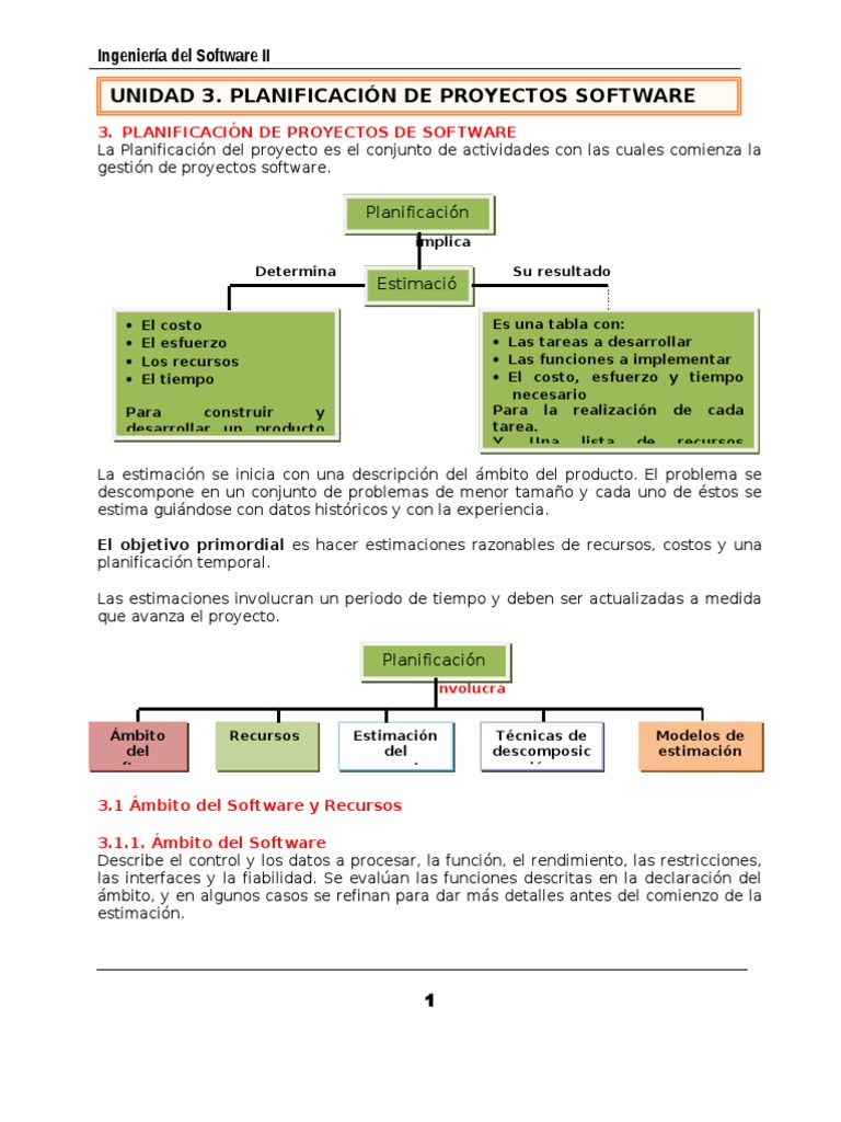 Planificación y Estimación de Proyectos Software | PDF | Ingeniería de ...