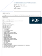 Plano de Ensino de Lingua Portuguesa 2011