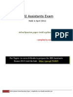 RBI Assistants Exam: Held in April 2012