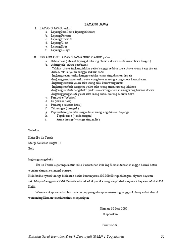 Contoh Layang Dhawuh Red Books