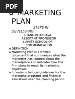 Marketing Plan: Steps in Developing