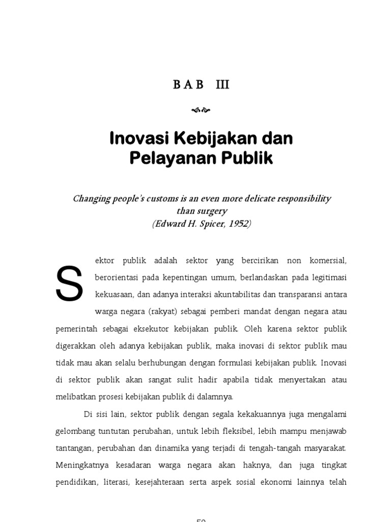 Inovasi Kebijakan Dan Pelayanan Publik