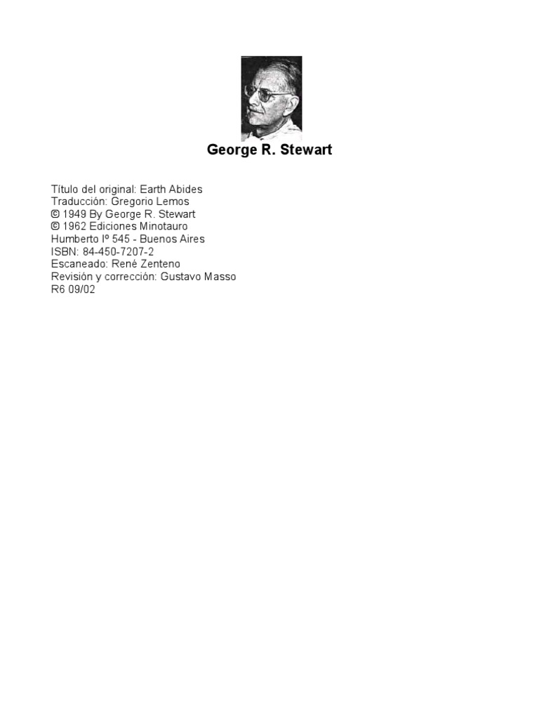 George R. Stewart - La Tierra Permanece (1949) | PDF | Panes | Noche