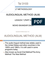 Audiolingual Method (Alm) : Elt Methodology